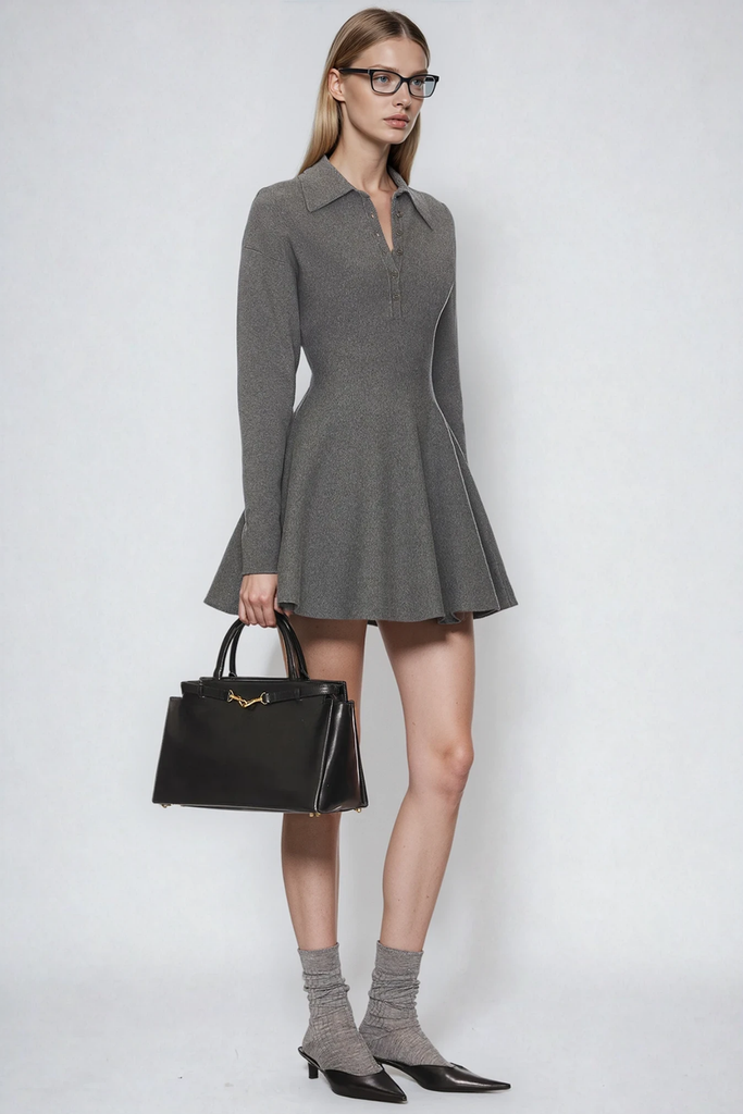 Stylish beautiful dress | Dərya Long Sleeve Ruffle Mini Dress - Ideal for special occasions