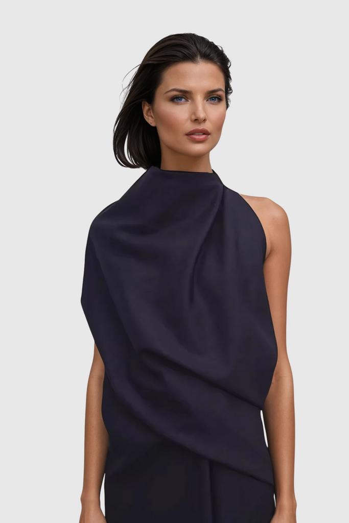 Stylish beautiful dress | Daan Asymmetric Ruch Maxi Dress - Ideal for special occasions