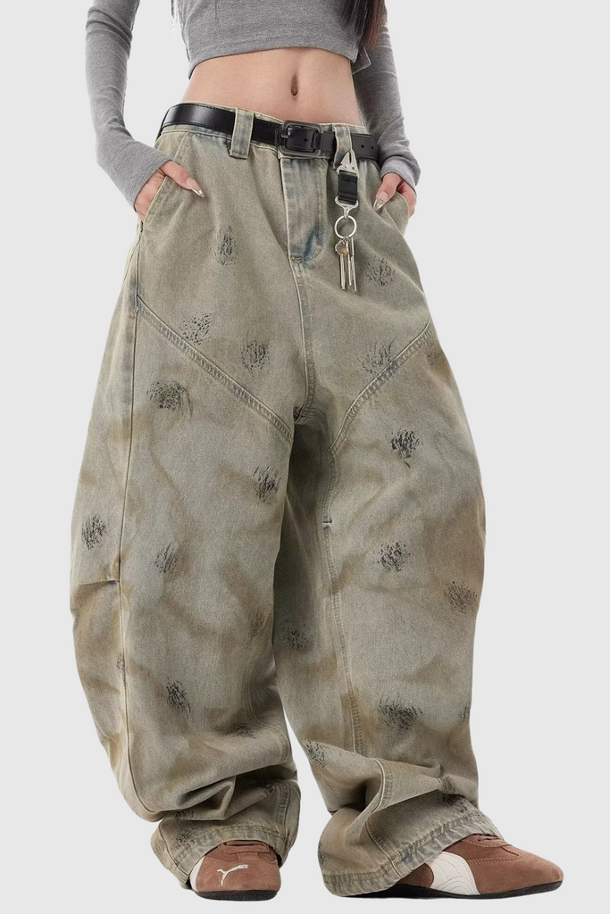 Shop  beautiful dress - Perfect for special occasions | Dace Print Baggy Jeans