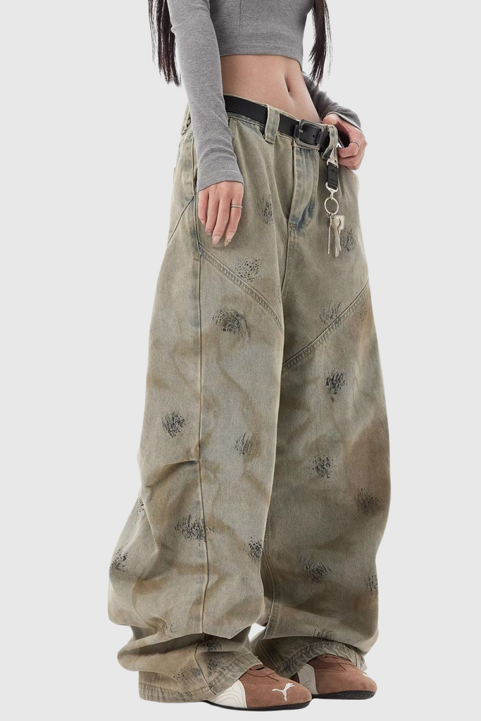 Stylish beautiful dress | Dace Print Baggy Jeans - Ideal for special occasions