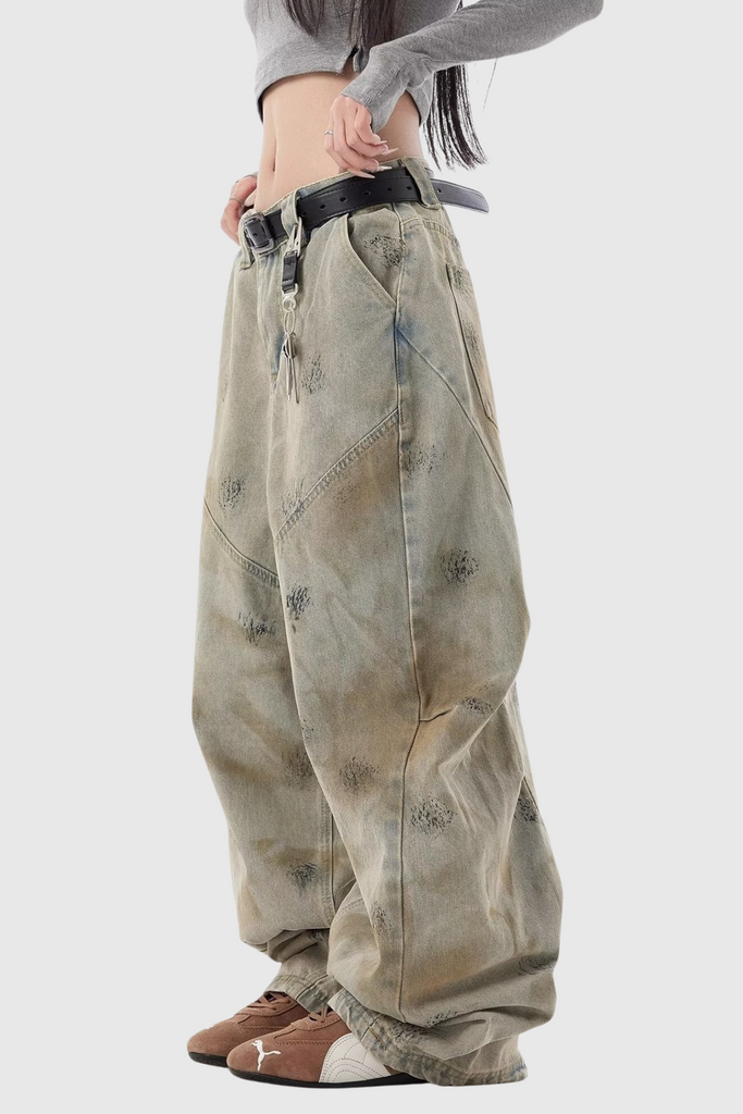 Shop  beautiful dress - Perfect for special occasions | Dace Print Baggy Jeans