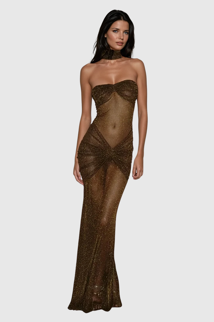 Daedalus Strapless Sequin Maxi Dress - Stylish beautiful dress for special occasions | Buy Online