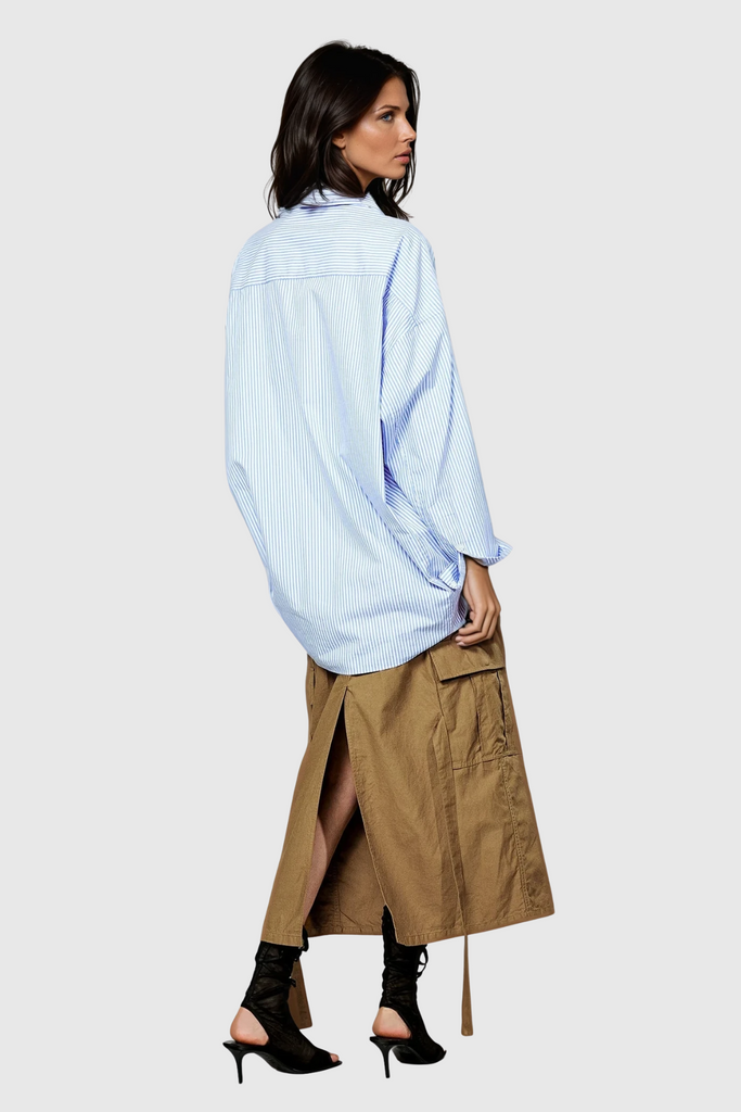 Shop  red dress - Perfect for special occasions | Dagney Stripe Embroidered Shirt Top