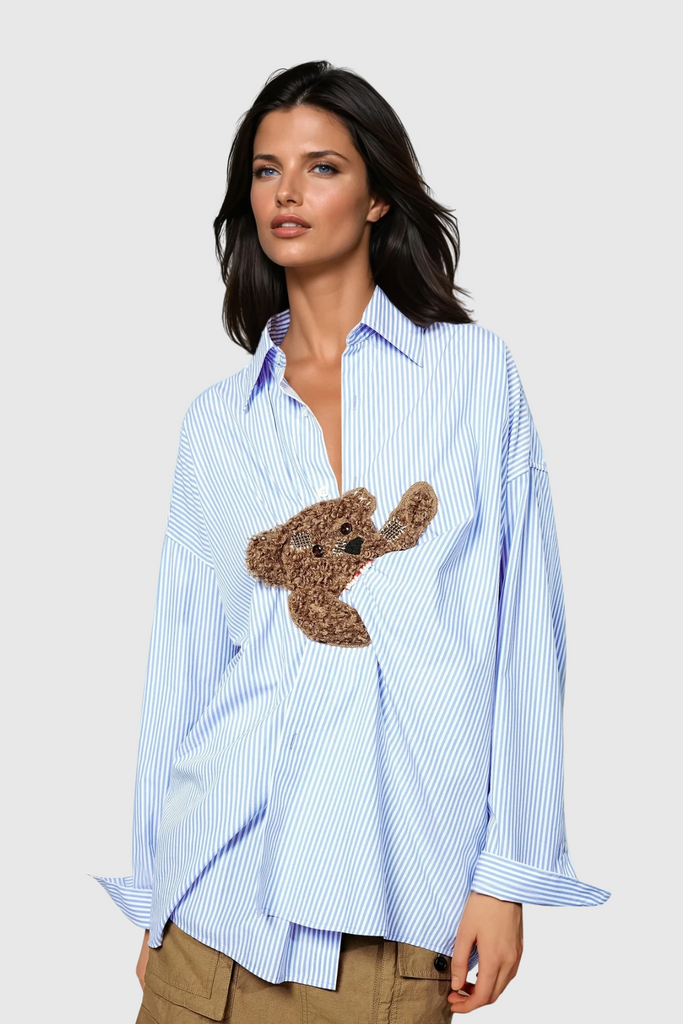 Shop  red dress - Perfect for special occasions | Dagney Stripe Embroidered Shirt Top