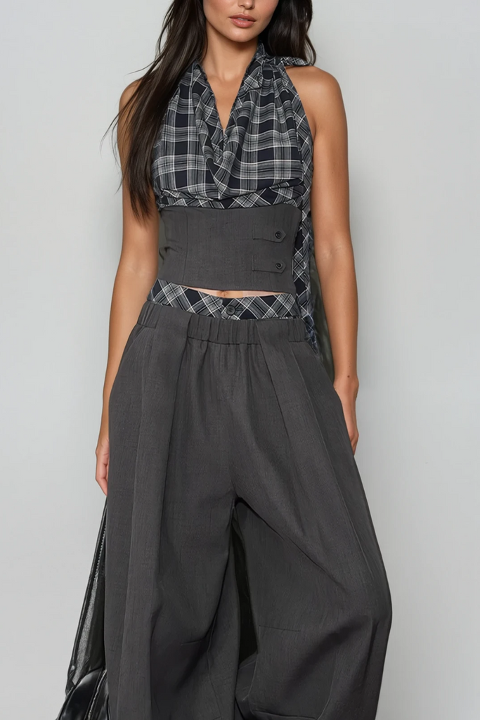 Shop  beautiful dress - Perfect for special occasions | Dagon Grid Wide Leg Pants Set