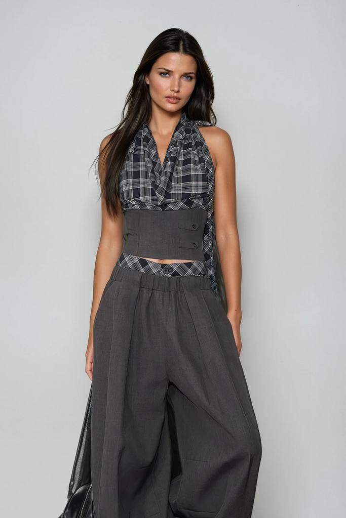 Shop  beautiful dress - Perfect for special occasions | Dagon Grid Wide Leg Pants Set