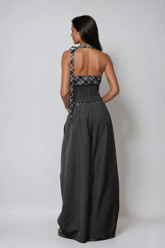 Shop  beautiful dress - Perfect for special occasions | Dagon Grid Wide Leg Pants Set