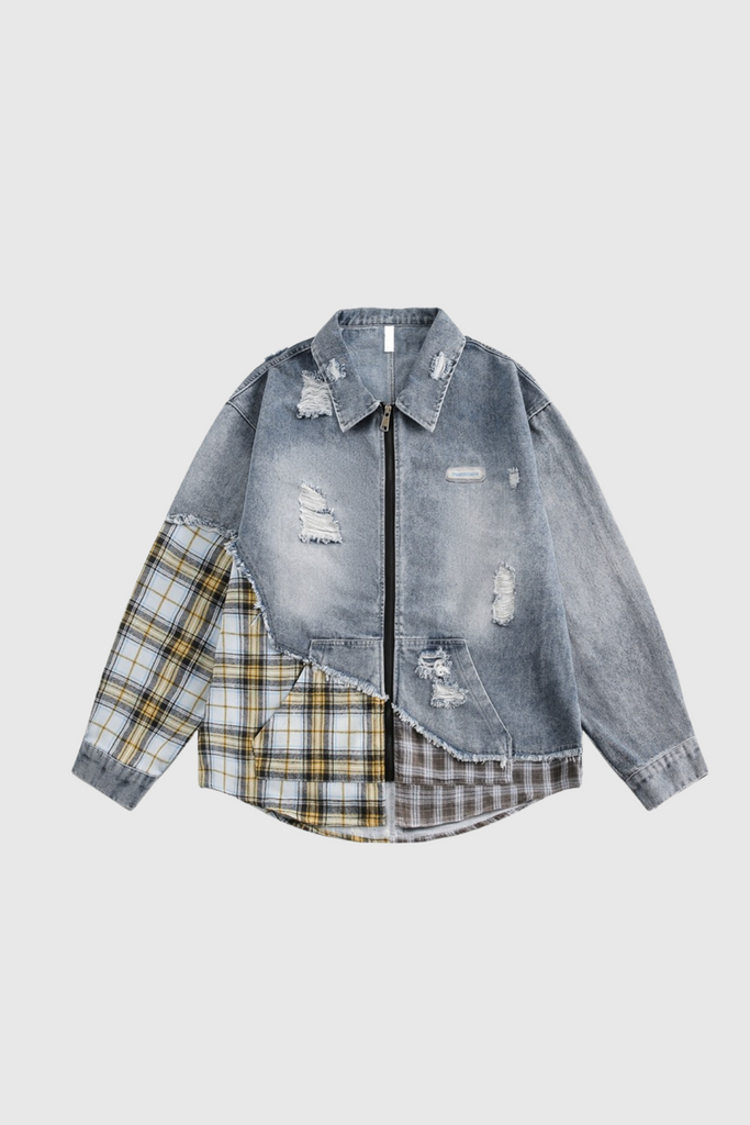 Shop  beautiful dress - Perfect for special occasions | Dagr Grid Deconstruct Denim Jacket