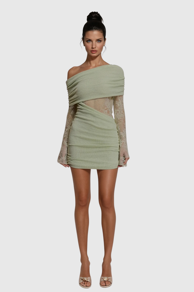 Shop  beautiful dress - Perfect for special occasions | Dagrun Knit Ruch Lace Mini Dress