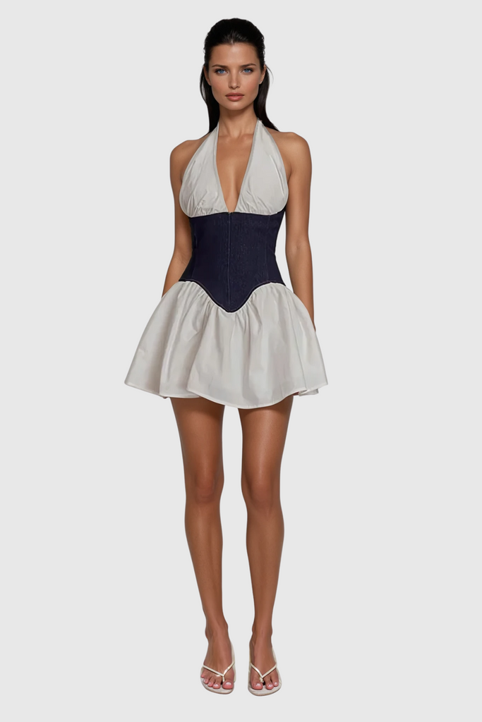 Stylish beautiful dress | Dagur Plunge Ruffle Mini Dress - Ideal for special occasions