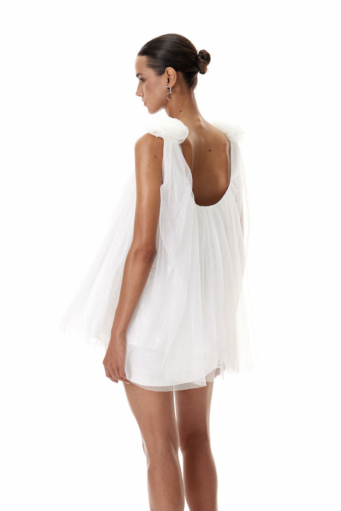 Daiki Flower Lace Mesh Mini Dress - Stylish beautiful dress for special occasions | Buy Online