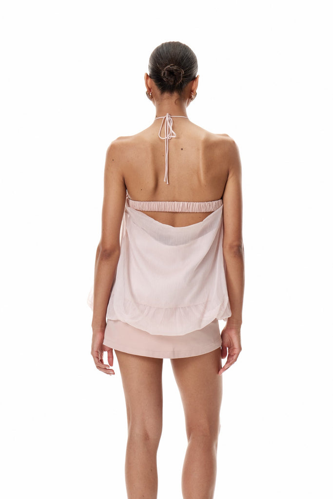 Daiva Ruch Flower Skirt Set In Pink - Stylish pink dress for special occasions | Buy Online