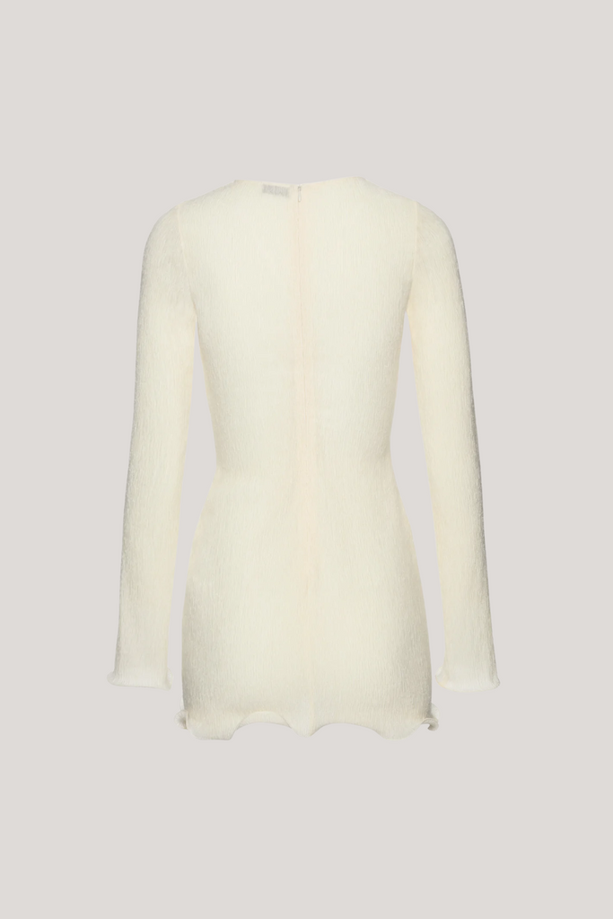 Dale Flower Ruffle Mini Dress In White - Stylish white dress for special occasions | Buy Online