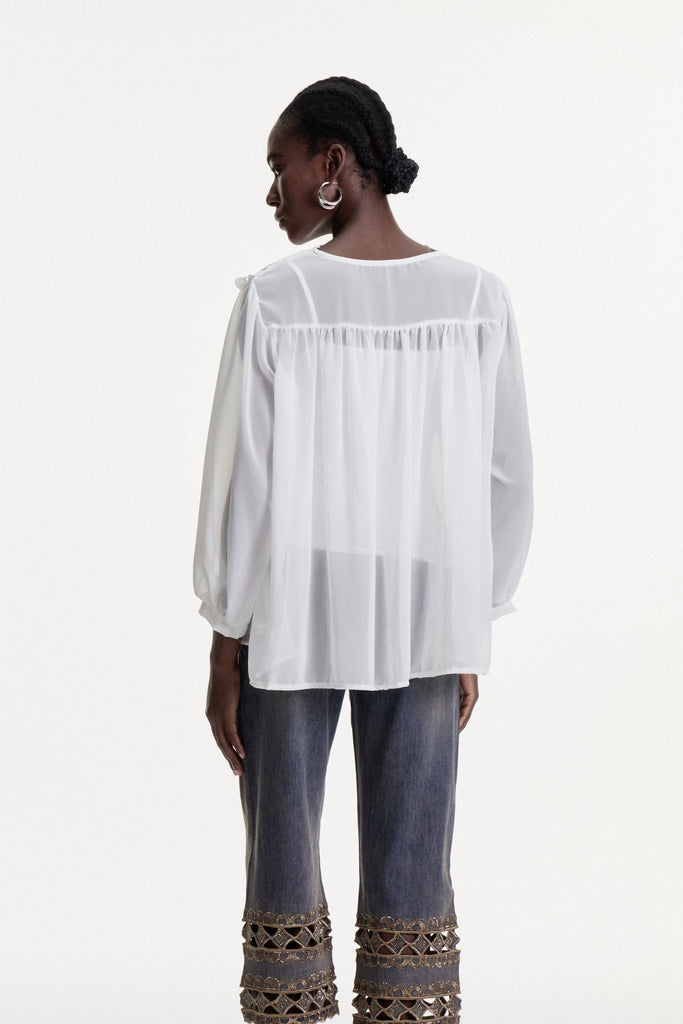 Stylish beautiful dress | Dalibor Balloon Sleeve Lace Top - Ideal for special occasions