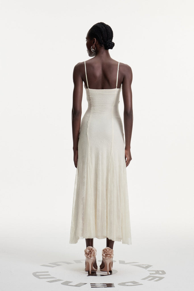 Daliborka Lace Flower Embroidered Maxi Dress - Stylish red dress for special occasions | Buy Online