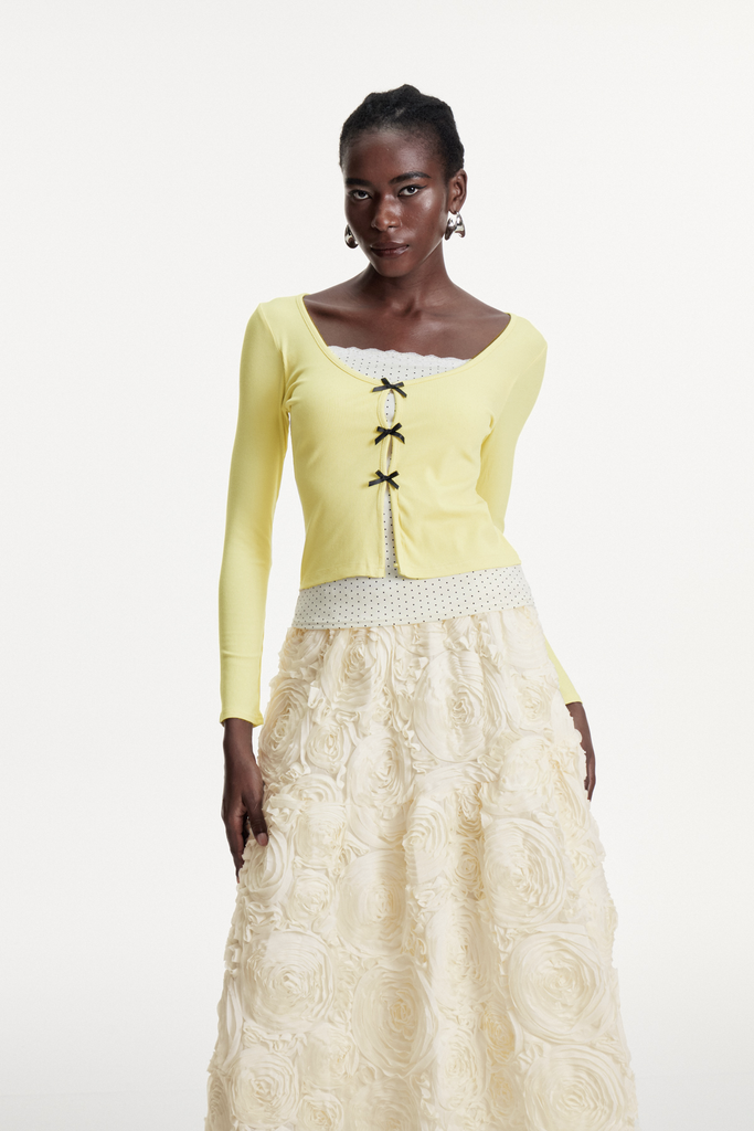 Dalida Bow Dot Long Sleeve Top - Stylish beautiful dress for special occasions | Buy Online