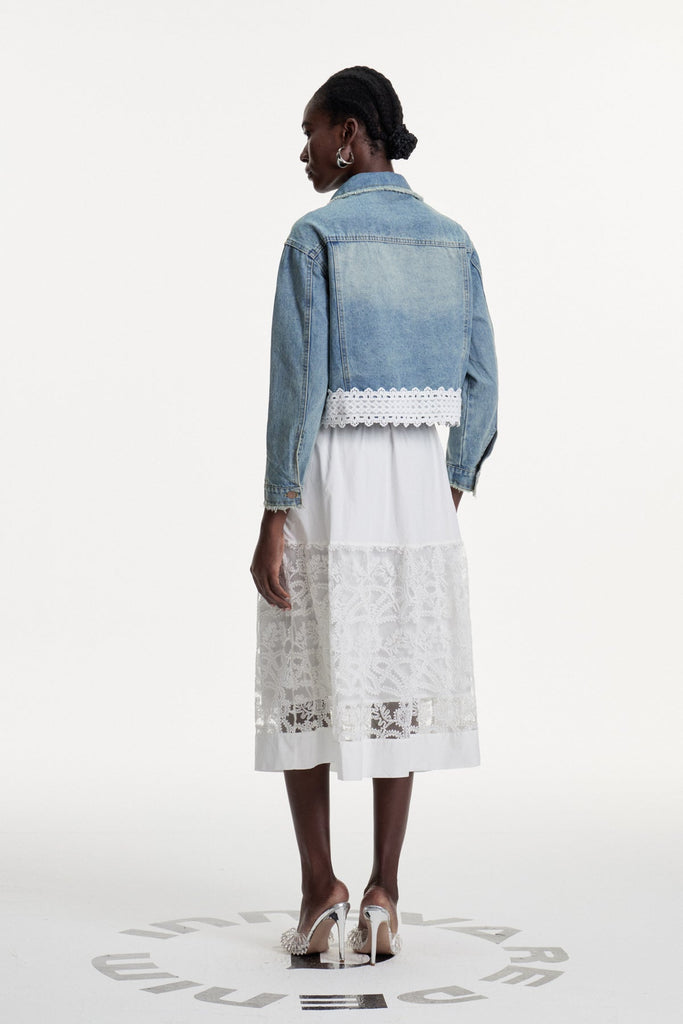 Stylish beautiful dress | Dalimil Deconstruct Fringe Denim Jacket - Ideal for special occasions