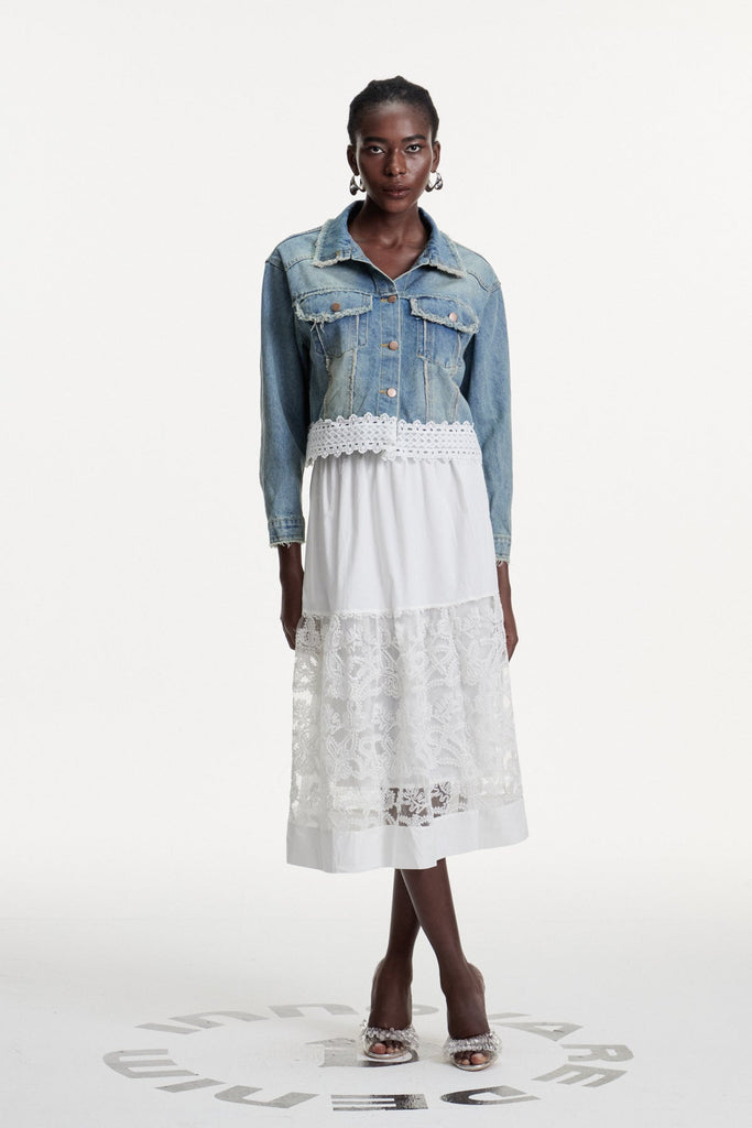 Dalimil Deconstruct Fringe Denim Jacket - Stylish beautiful dress for special occasions | Buy Online