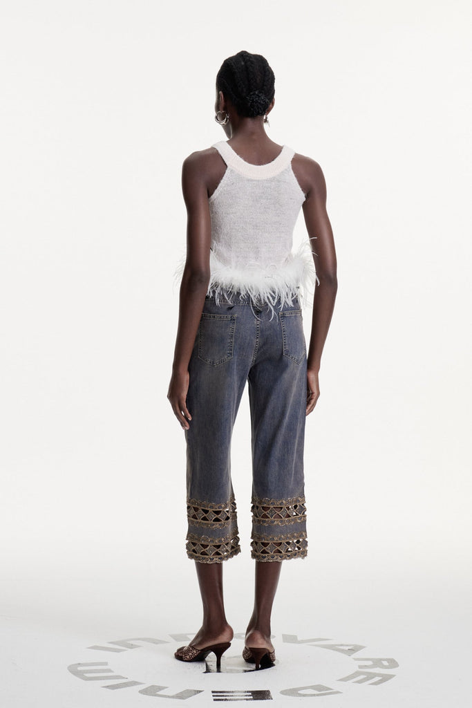 Dalisay Cutout Rhinestone Jeans - Stylish beautiful dress for special occasions | Buy Online