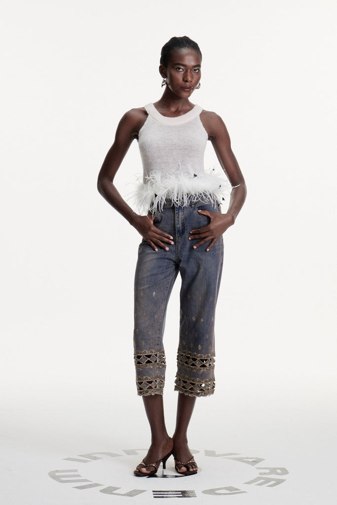 Shop  beautiful dress - Perfect for special occasions | Dalisay Cutout Rhinestone Jeans