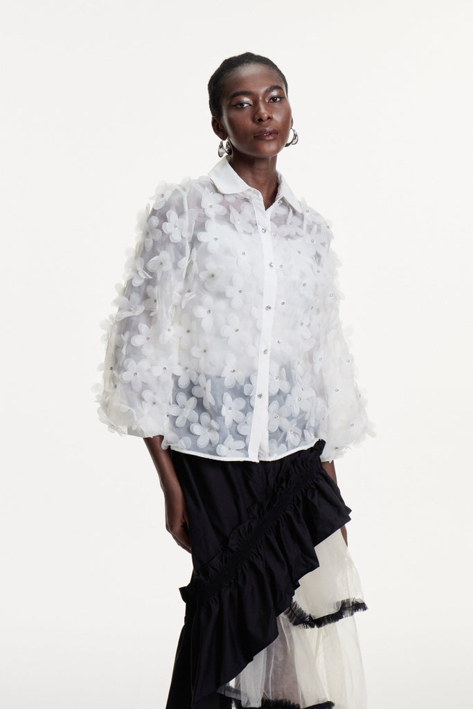 Stylish beautiful dress | Dalit Flower Crystal Top - Ideal for special occasions