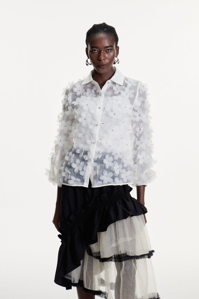 Dalit Flower Crystal Top - Stylish beautiful dress for special occasions | Buy Online