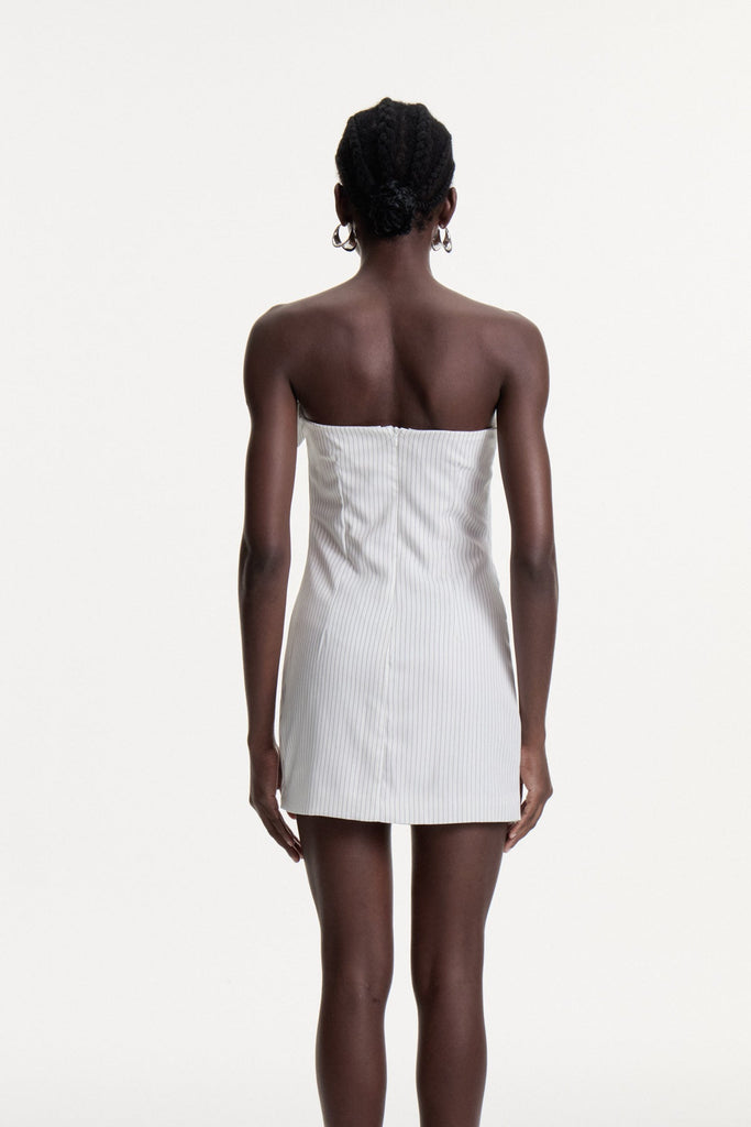 Stylish white dress | Daly Bow Stripe Mini Dress In White - Ideal for special occasions
