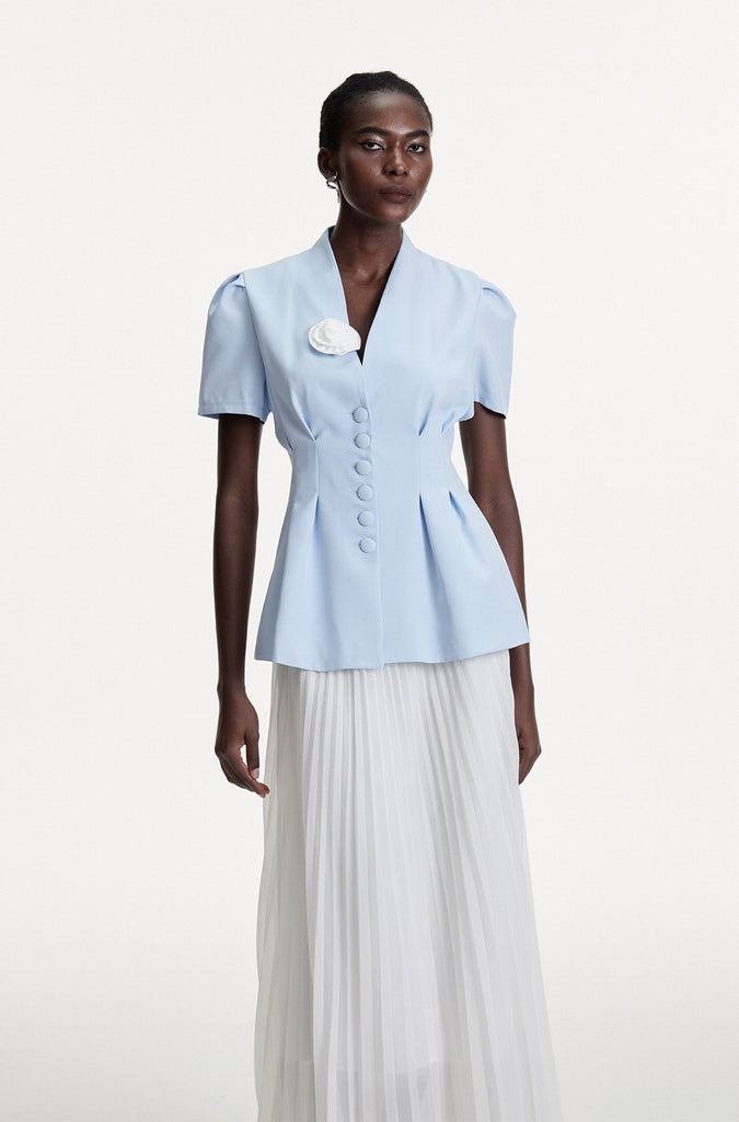 Dalya Flower Ruch Top - Stylish beautiful dress for special occasions | Buy Online