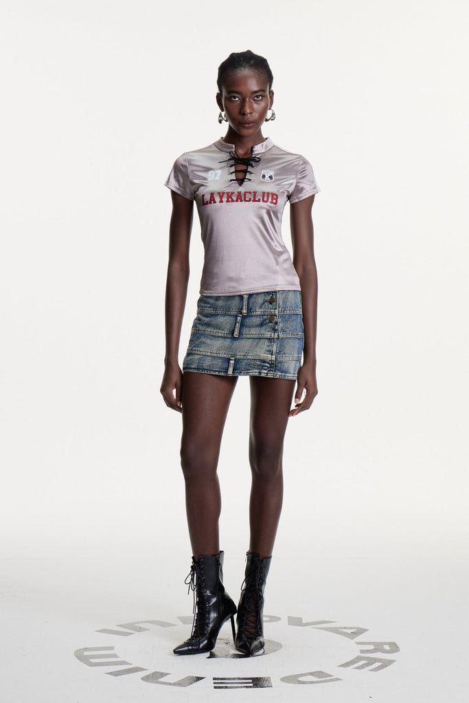 Shop  beautiful mini - Perfect for special occasions | Damasus Deconstruct Denim Mini Skirt