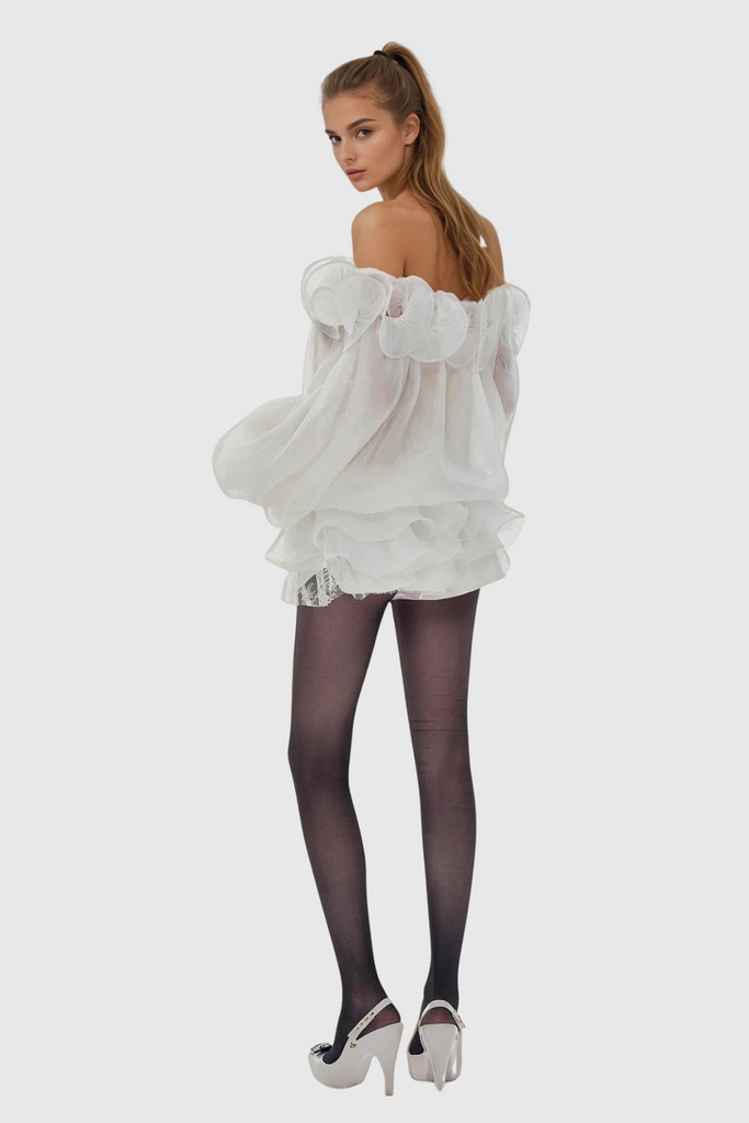 Shop  beautiful dress - Perfect for special occasions | Damjan Balloon Sleeve Mesh Mini Dress