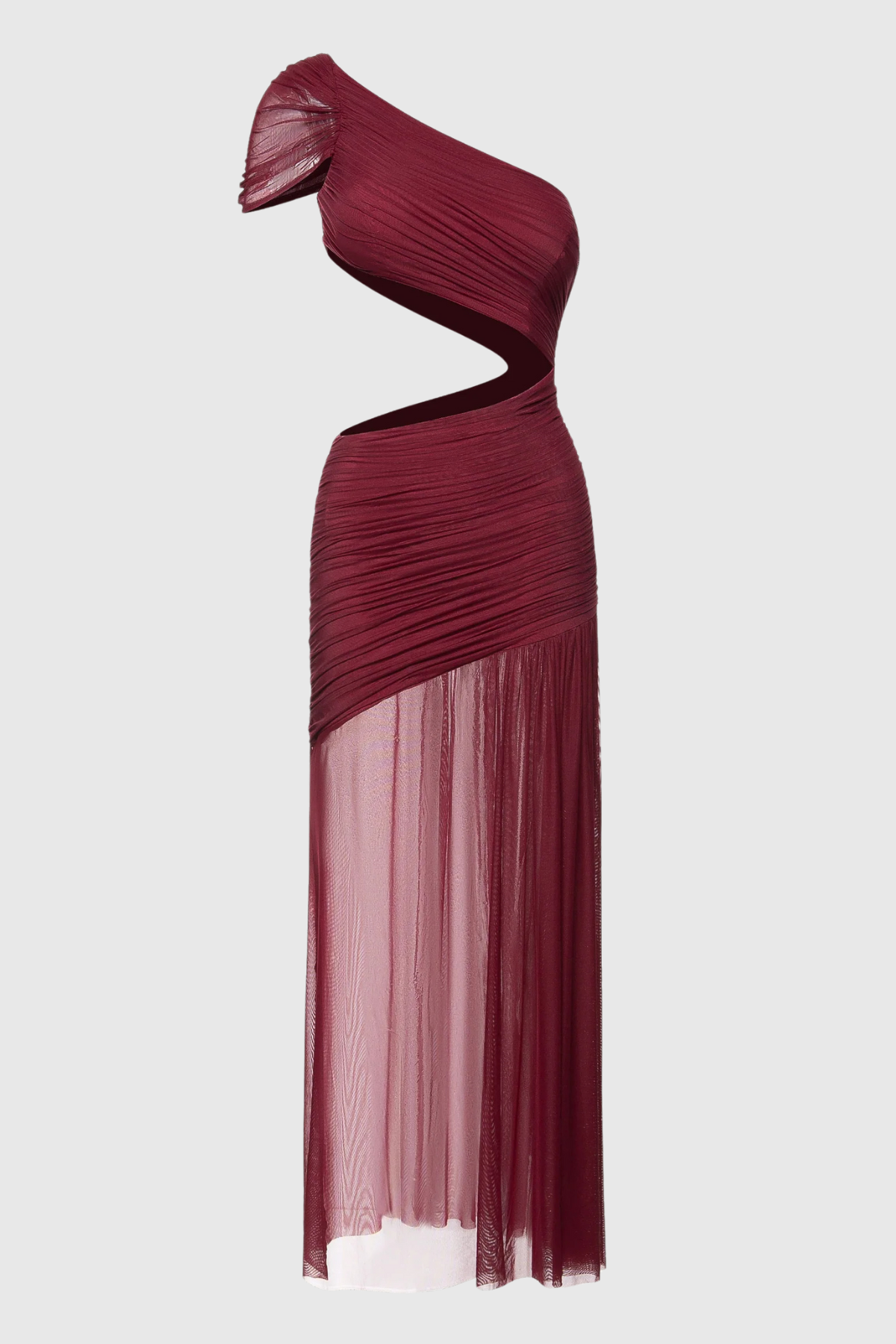 Danail Cutout Asymmetric Midi Dress In Red