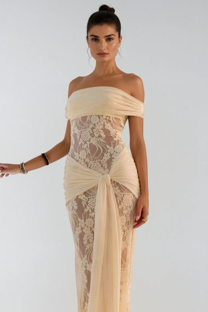 Shop  beautiful dress - Perfect for special occasions | Dancho Tie Up Lace Maxi Dress