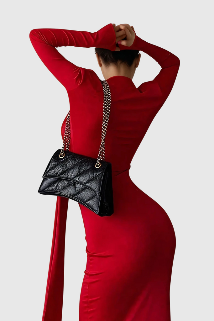 Dand Plunge Fringe Maxi Dress In Red - Stylish red dress for special occasions | Buy Online