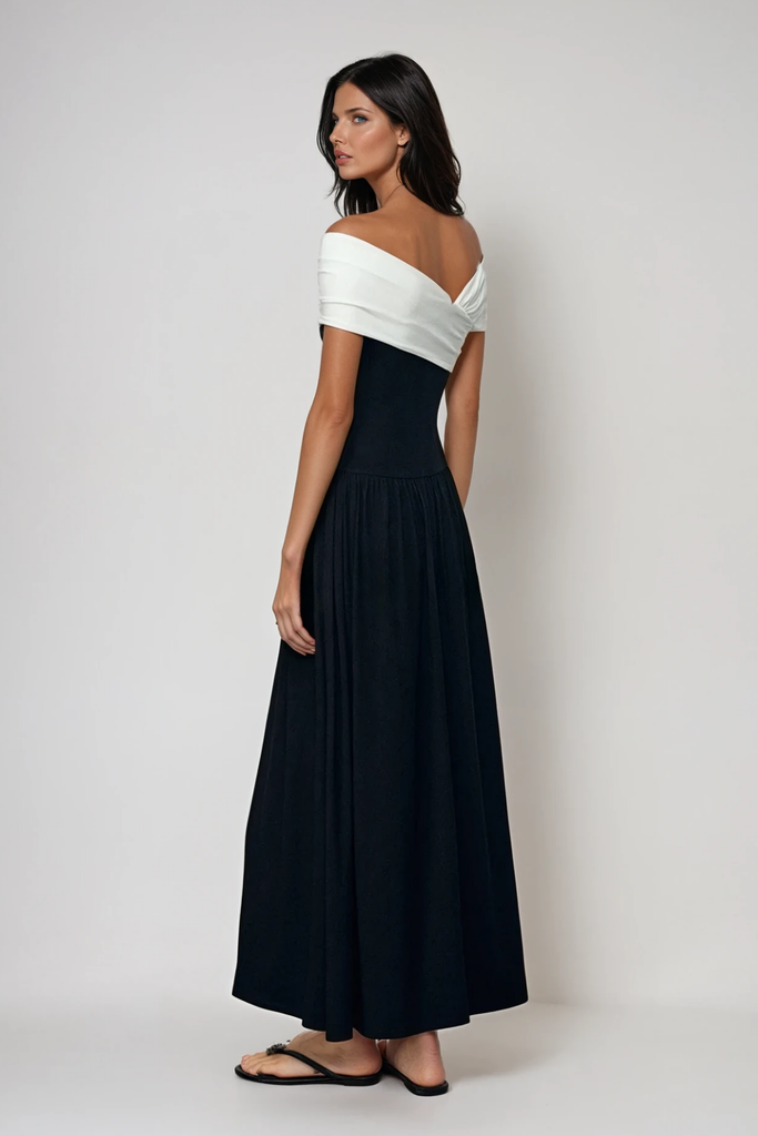 Stylish beautiful dress | Danel Off Shoulder Ruch Asymmetric Maxi Dress - Ideal for special occasions