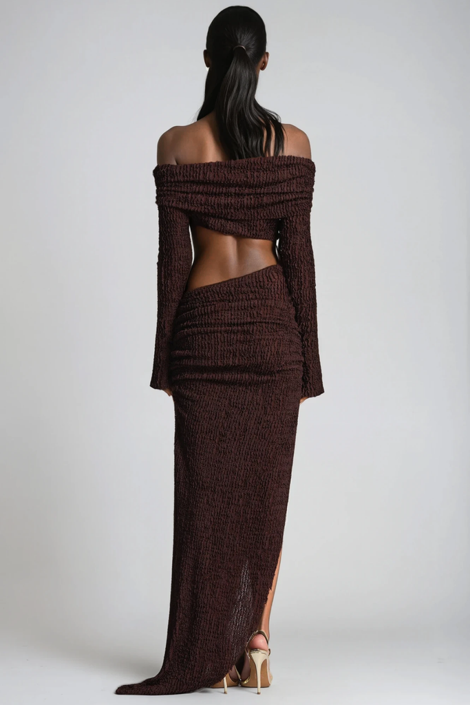 Stylish beautiful dress | Danica Cutout High Split Ruch Maxi Dress - Ideal for special occasions