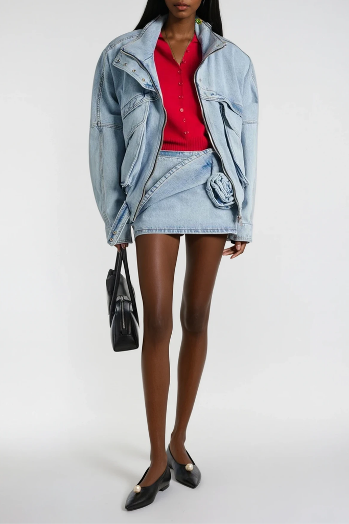 Stylish beautiful dress | Daniella Deconstruct Denim Jacket - Ideal for special occasions