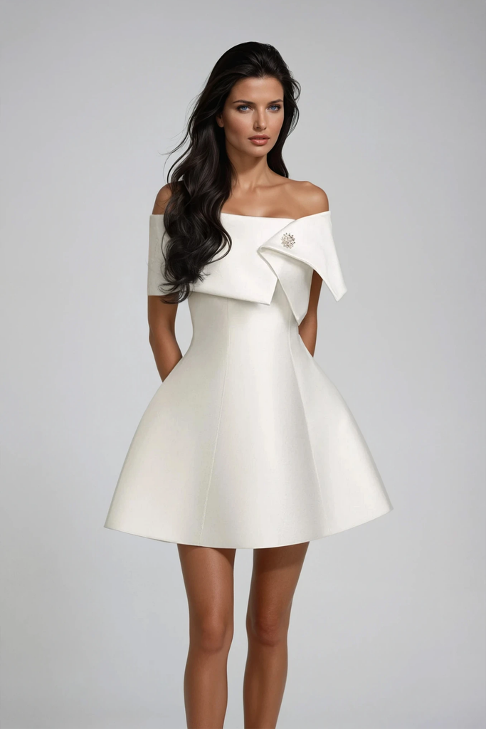 Shop  beautiful dress - Perfect for special occasions | Danielle Off Shoulder Asymmetric Mini Dress