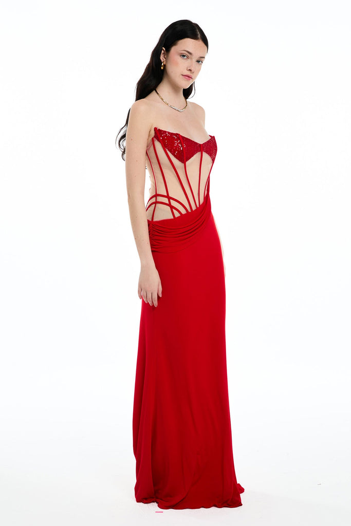 Stylish beautiful dress | Danielle Strapless Corset Sequin Maxi Dress - Ideal for special occasions