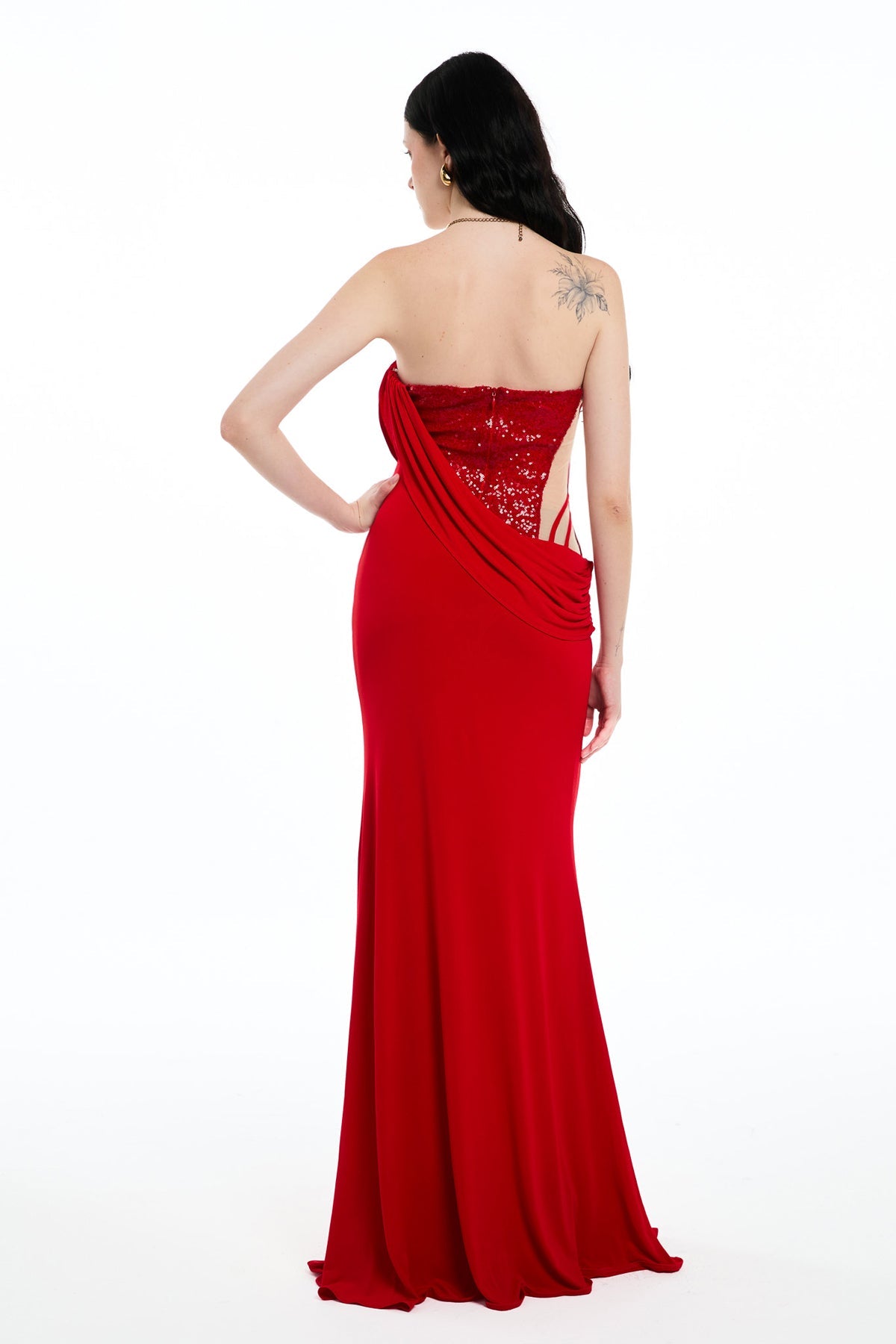 Danielle Strapless Corset Sequin Maxi Dress