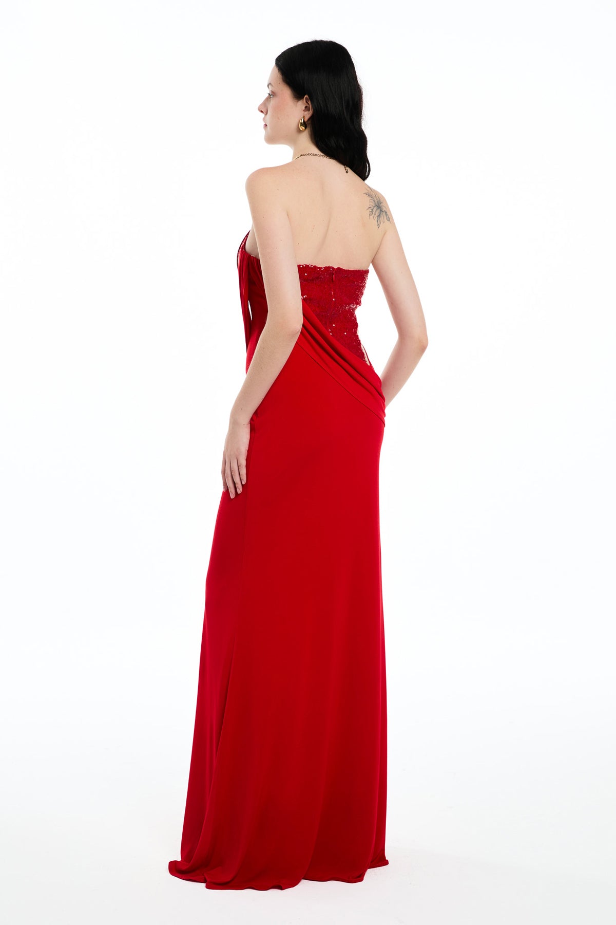 Danielle Strapless Corset Sequin Maxi Dress