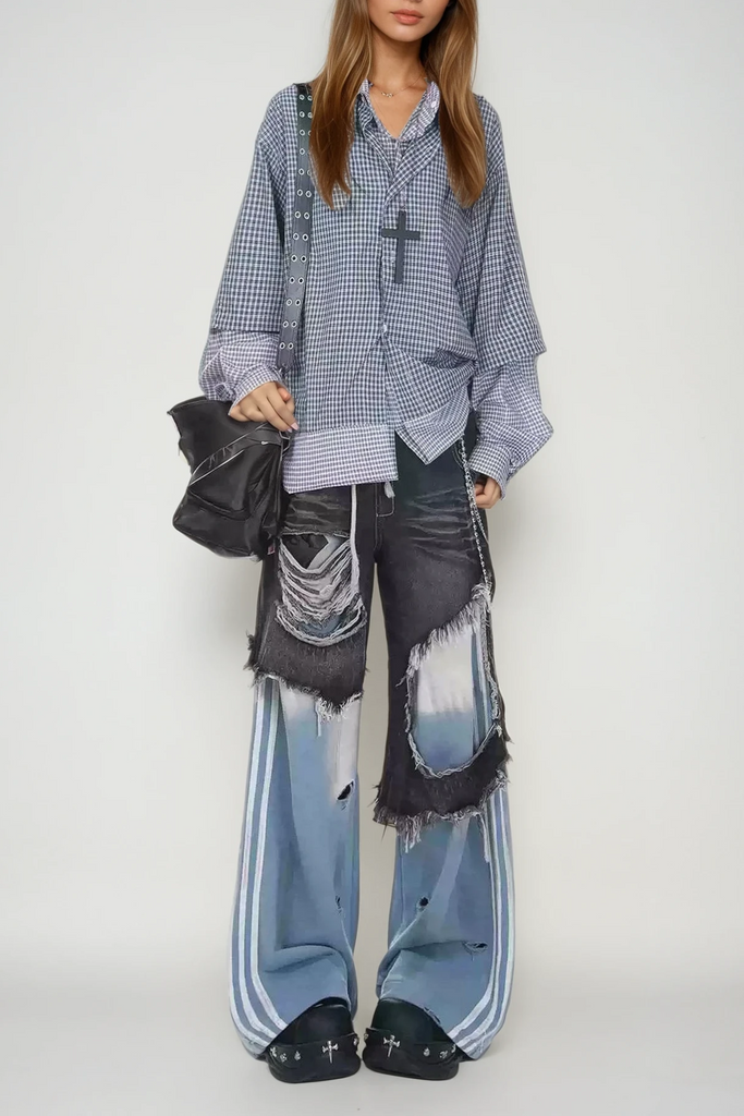 Stylish beautiful dress | Danijela Deconstruct Wide Leg Jeans - Ideal for special occasions