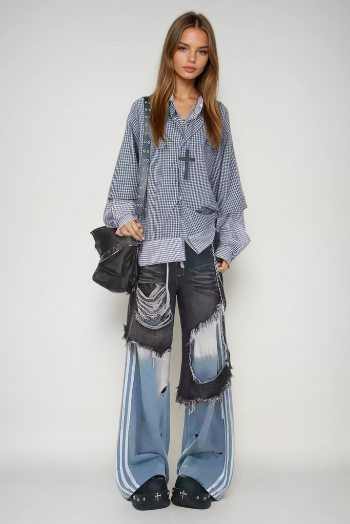 Danijela Deconstruct Wide Leg Jeans - Stylish beautiful dress for special occasions | Buy Online