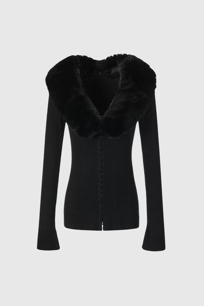 Stylish beautiful dress | Danika Faux Fur V Neck Knit Skirt Set - Ideal for special occasions