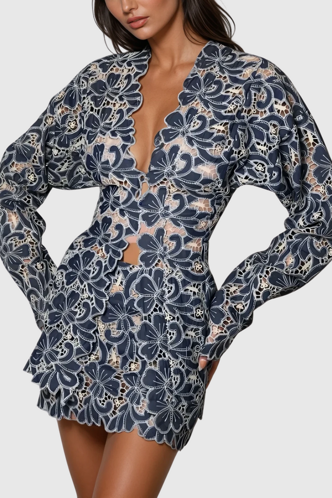 Dannie Floral Cutout Skirt Set - Stylish beautiful dress for special occasions | Buy Online