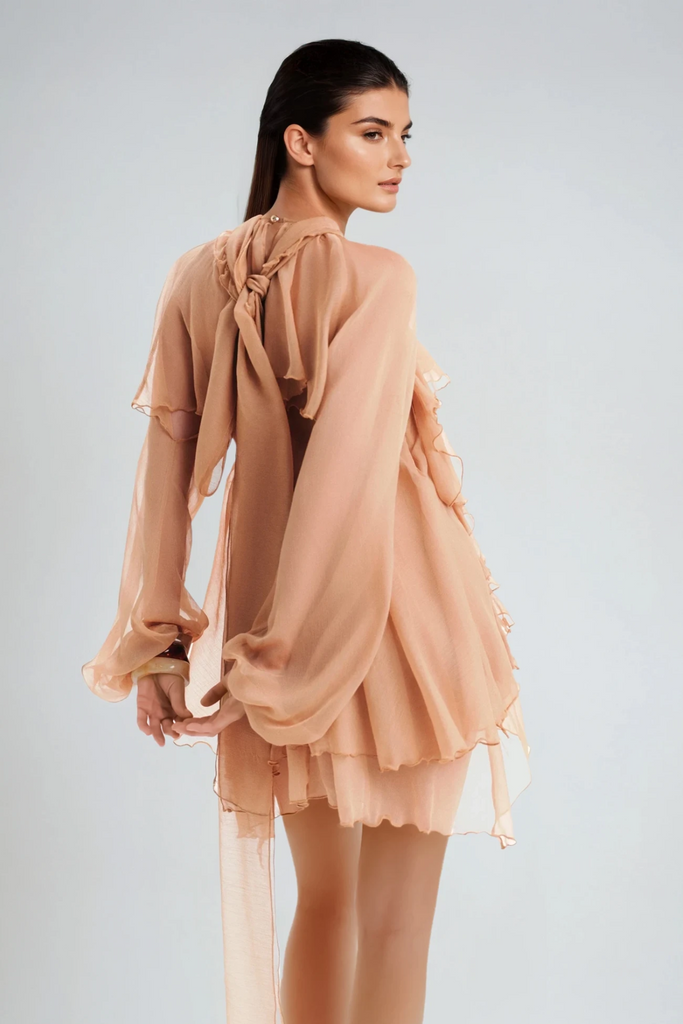Stylish beautiful dress | Danuta Long Sleeve Ruffle Pants Set - Ideal for special occasions