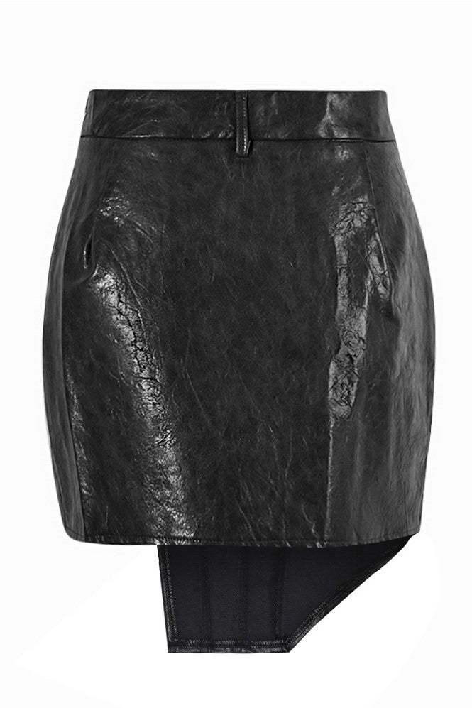 Stylish beautiful dress | Daphne Cross Asymmetric Leather Skirt - Ideal for special occasions