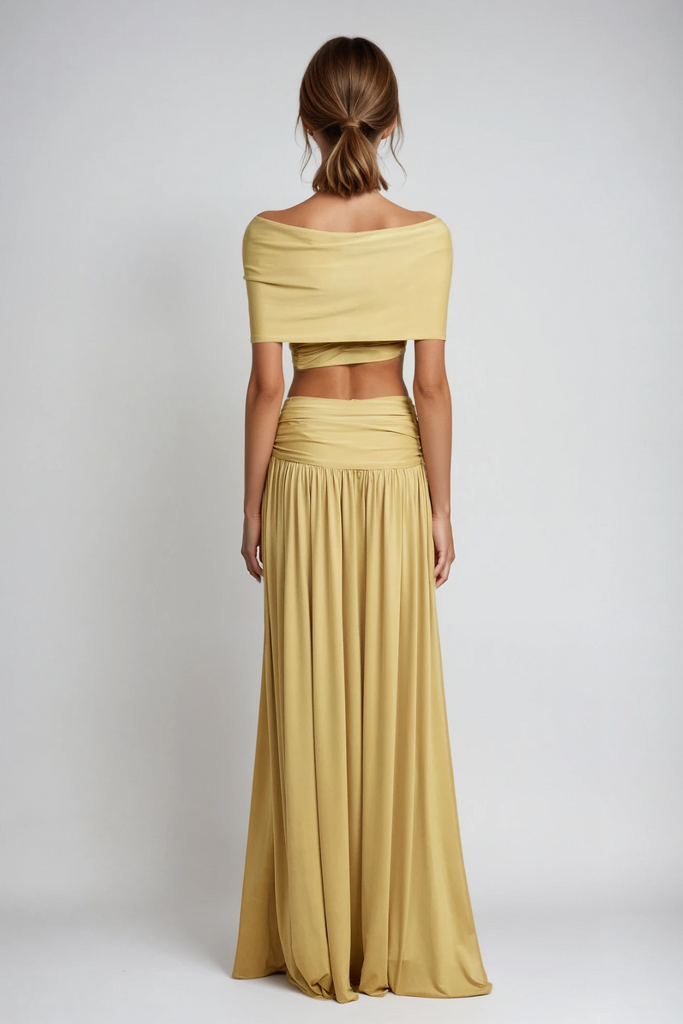 Shop  beautiful dress - Perfect for special occasions | Darijus Off Shoulder Ruch Skirt Set