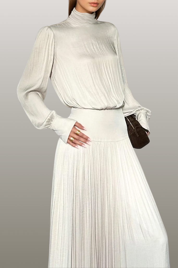 Stylish beautiful dress | Darina Balloon Sleeve Ruch Maxi Dress - Ideal for special occasions