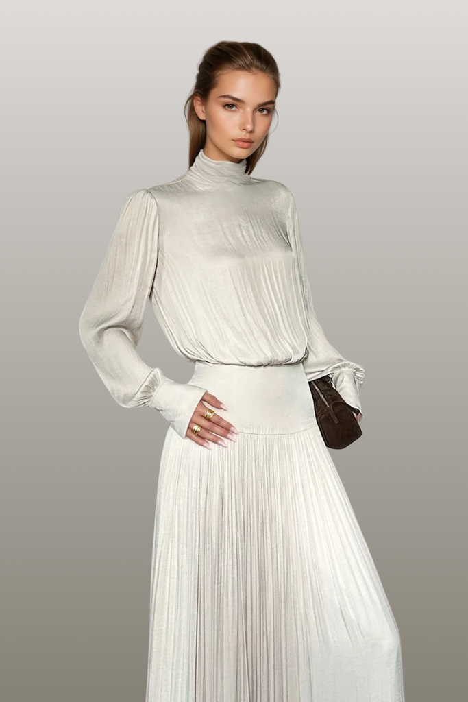 Stylish beautiful dress | Darina Balloon Sleeve Ruch Maxi Dress - Ideal for special occasions