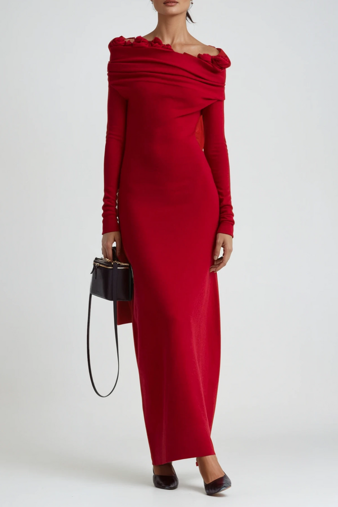 Darinka Flower Off Shoulder Maxi Dress - Stylish beautiful dress for special occasions | Buy Online